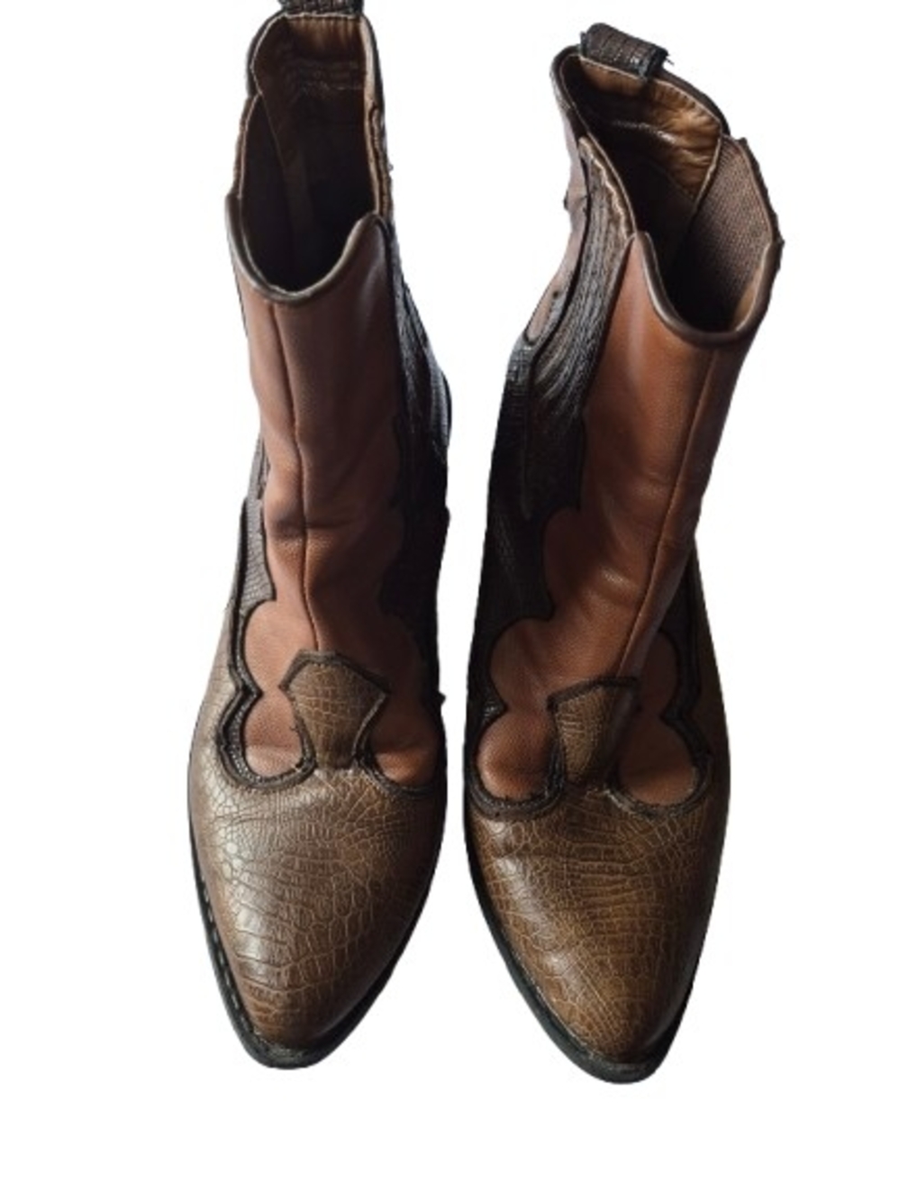 Cavalier Women Brown Leather Western Ankle Boots Cowboy Booties 9